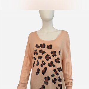 Wildfox Peach Leopard Sweater